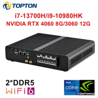 Topton Gaming Mini PC Intel i7 13700H i9 10980HK NVIDIA RTX 4060 8G 3060 12G DDR5 DDR4 NVMe Windows 11 Gamer Mini Computer WiFi6