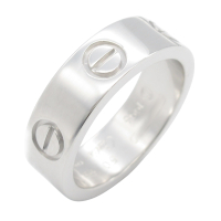 【二手名牌BRAND OFF】Cartier 卡地亞 18K 白金 LOVE 戒指 50