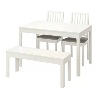 EKEDALEN/EKEDALEN 餐桌椅組, 白色/orrsta 淺灰色