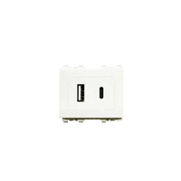 DELTA Relfaเต้ารับ USB Type A +Type C,สีขาว