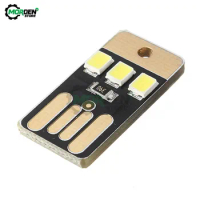 5PCS Mini Pocket Card USB Power LED Keychain Night Light 0.2W USB LED Bulb Book Light For Laptop PC Powerbank Dropship