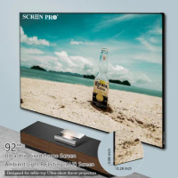 92inch UST ALR Projection Screen 16:9 T-prism Grey Crystal With Alloy Frame Ambient Light Rejecting for Video Projector Screen