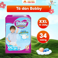 [SIZE LỚN] Tã Dán Sơ Sinh BOBBY Size L40/ XL36/ XXL34 Thấm Hút Nhanh Mềm Mại Cho Bé - MC17