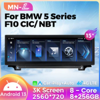 15-Inch 3K QLED ID8 Android 13 Auto Carplay Car Radio BT Multimedia Video Player GPS For BMW 5 Series F10 F11 2010-2016 CIC NBT
