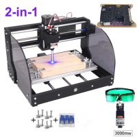 CNC Printer 3D Ukir Laser Engraving 3-Axis Laser 3000mW - 3018P TwoWin