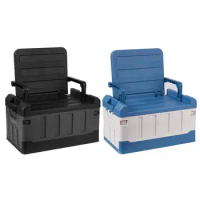 Fishing Box Foldable Storage Organizer Portable Camping Chair With Backrest Double Layer Sorting Storage Box Luya Box