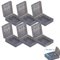 PowerTrust 6Pcs Battery Protection Box Storage Box Case for GoPro Hero 9 Camera Batteries Black