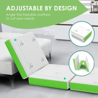 Cushy Form Floor Mattress - Foldable 4 Inch Foam Camping Bed w/Case for Adults &amp; Kids - Folding Portable Bed for Travel, Van, Gu