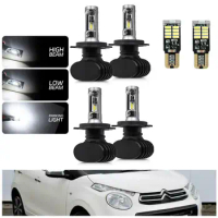 LED Headlight Bulbs upgrade Kit Bright White For CITROËN C1 PM PN 2005-2023 Low beam,High beam,Parking Light Car Accessories