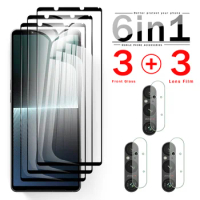 6In1 9H Protective Glass Case For Sony Xperia 1V 10V 1IV 10IV 5G Tempered Glass Cover On Xperia1V Xpreia 1 10 V VI With Lens Cap