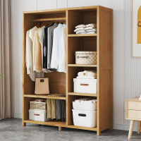 【限時優惠】實木衣柜出租房用臥室簡易經濟型結實耐用收納置物架多層家用衣櫥
