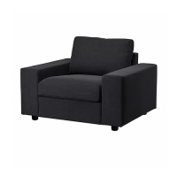 VIMLE 扶手椅, 有寬敞扶手/saxemara 黑藍色, 115x98x83 公分