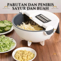 Parutan Serbaguna Multifungsi Mangkok Putih 7IN1 Vegetable Fruit Cutter Parutan Manual Sayur Buah Sl