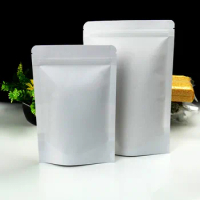 3.9''x5.9'' (10x15cm) Stand Up Zipper Zip Lock White Kraft Paper Packaging Package Bag for Food Coffee Tea Storage Doypack Pouch