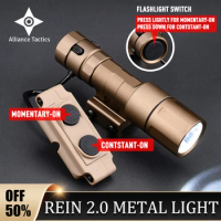 Tatical Metal REIN 2.0 Flashlight Airsoft Micro Scout Hunting Pistol Gun Weapon Light Accessories With Dual Fcuntion Switch