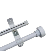 Tiang Gorden Double Rel Vitrase Dengan Bracket Tebal 2mm Untuk Hordeng Jendela Blackout 1 2 3 4Meter