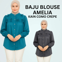 Baju Blouse Amelia - Kain Como Crepe - Untuk Wanita Muslima