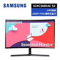 短促 SAMSUNG S24C366EAC 24吋1800R美型曲面螢幕 顯示器