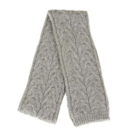 紐西蘭100%純羊毛圍巾*麻花粗針織毛線編織手織感_灰色
