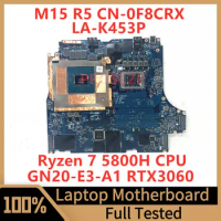 CN-0F8CRX 0F8CRX F8CRX For DELL M15 R5 Laptop Motherboard LA-K453P With Ryzen 7 5800H CPU GN20-E3-A1 RTX3060 100% Tested Good