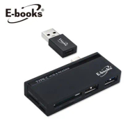【快速到貨】E-books T42 Type C+USB3.0萬用雙介面OTG HUB讀卡機