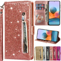 Wallet Glitter Magnetic Flip Leather Case For Xiaomi 12T 11T Redmi 13C 12C 10C Note 13 5G 12S 12 Pro 11S 10S 9S 8 Pro Poco X5 F5