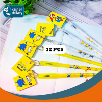 SELUSIN PULPEN GANTUNGAN BUKU MINION 12 PCS ALAT TULIS KARTUN PEN GEL KARAKTER LUCU