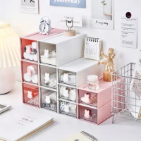 Kawaii Stationery Drawer Storage Boxes Desktop Student Ins Drawer Pen Holder Office Organizers New Small Debris Rack Cute