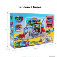 Korean Anime Toy the Little Bus Garage Puzzle Assemble Track Transit Service Station Packing Lot with 2 tayo Bus Play Toy Model