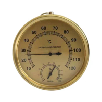 Hygrometer Analog Hygrometer Mechanical Round Hygrometer Humidity Gauge for Cabinet Cans (Gold) Dropship
