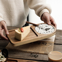 日式實木托盤放水杯的創意盤子面包點心甜品收納復古擺盤料理盤小
