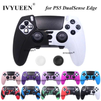 IVYUEEN Soft Rubber Silicone Case for PlayStation 5 PS5 DualSense Edge Controller Protector Skin Thumb Grip Caps Accessories