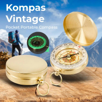 Kompas Vintage Pocket Portable Compass Luminous Light Copper