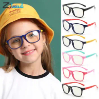 Zilead Kids Computer Glasses Blue Light Blocking Filter Gaming Goggles Silicone Frame Eyeglasses Child Anti-Blue Ray Eyewear