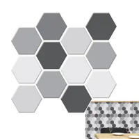 Hexagon Tile Peel Stick Adhesive Wall Tiles Stick On Backsplash Wall Sticker 3D Backsplash Tile Environmental Friendly Stylish
