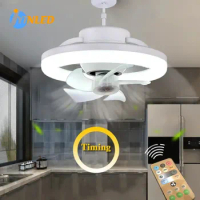 Home Bedroom Living Room Smart Led Ceiling Fan with Light and Remote Control or Wall Switch Control