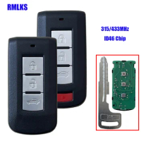 Smart Keyless Remote Key 433 MHz for Mitsubishi ASX Lancer Outlander 2010-2015 ID46 PCF7952A Chip HITAG 2 G8D-644M-KEY-E