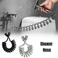 Bathroom Spring Shower Hose 1.5m/2m Black Gray Spring Flexible Phone Cord Telescopic Head Toilet Shower Bidet Cord Hose