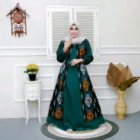 Gamis Batik Elizia Kombinasi Toyobo Tebaru Kekinian Gamis Batik Modern Premium Katun