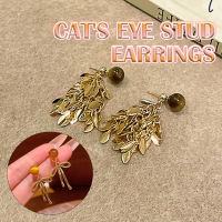 Anting Panjang Anting mewah bergaya retro Anting Pesta Mewah Anting rumbai Anting pita emas