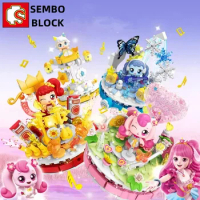 SEMBO Cute Fantasy Concert Building Blocks Desktop Ornaments Children's Toys Model Decoration for Girls' Birthday Gifts
