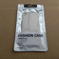 12*21.5cm Plastic Zipper Clear Silver Retail Packaging Bag Cell Phone Case For iphone 6s 4.7/5.5 Samsung S5 S6 Note 4