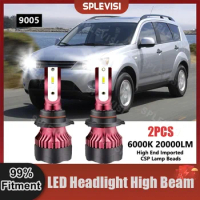 LED Headlight High Beam Bulbs 9005/HB3 For Mitsubishi Outlander II 2006 2007 2008 2009 2010 2011 2012 faros led para auto
