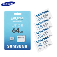 Samsung Original Memory Card EVO PLUS 64GB 128GB 256GB 512GB Read Speed Up To 160mb/s Class 10 UHS-I Micro SD Card For Camera