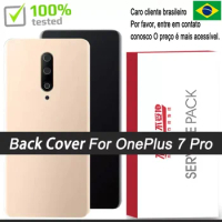 100% Original Glass For OnePlus 7 Pro 1+7 Pro Back Battery Cover Rear Battery Cover Housing Case with Camera Lens Repair Parts