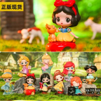 Original In Stock Disney Blind Box Princess Fairy Town Series Figure Toy Snow White Ariel Bell Fashionable Ornaments Child Gifts