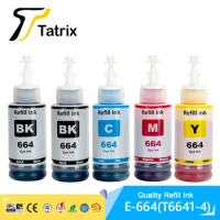 664 T664 T6641-4 Premium Compatible Bottle Refill Tintas Ink for Epson L100 L120 L130 L210 L220 L310 L350 L362 L565 L655 Printer