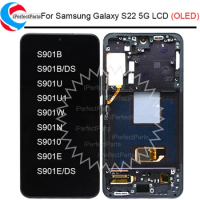 OLED 6.1'' For Samsung Galaxy S22 5G LCD With Frame S901B, S901B/DS, S901U, S901W Touch Screen Digitizer For Samsung S22 LCD