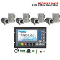 CNC Router 3/4axis Kit 1pcs Offline Controller 500KHz G-Code DDCSV3.1 + Stepper Motors Drives 2NS556A + 3NM NEMA23 Motors