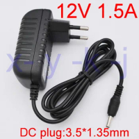 1PCS 12V1.5A High quality new AC 100V-240V Converter Adapter DC 12V 1.5A Power Supply EU Plug DC 3.5mm x 1.35mm 1500mA